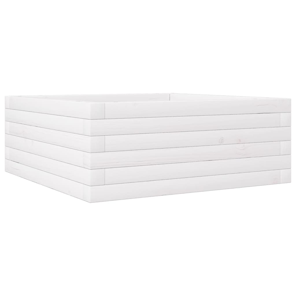 Plantekasse hvit 60x60x23 cm heltre furu