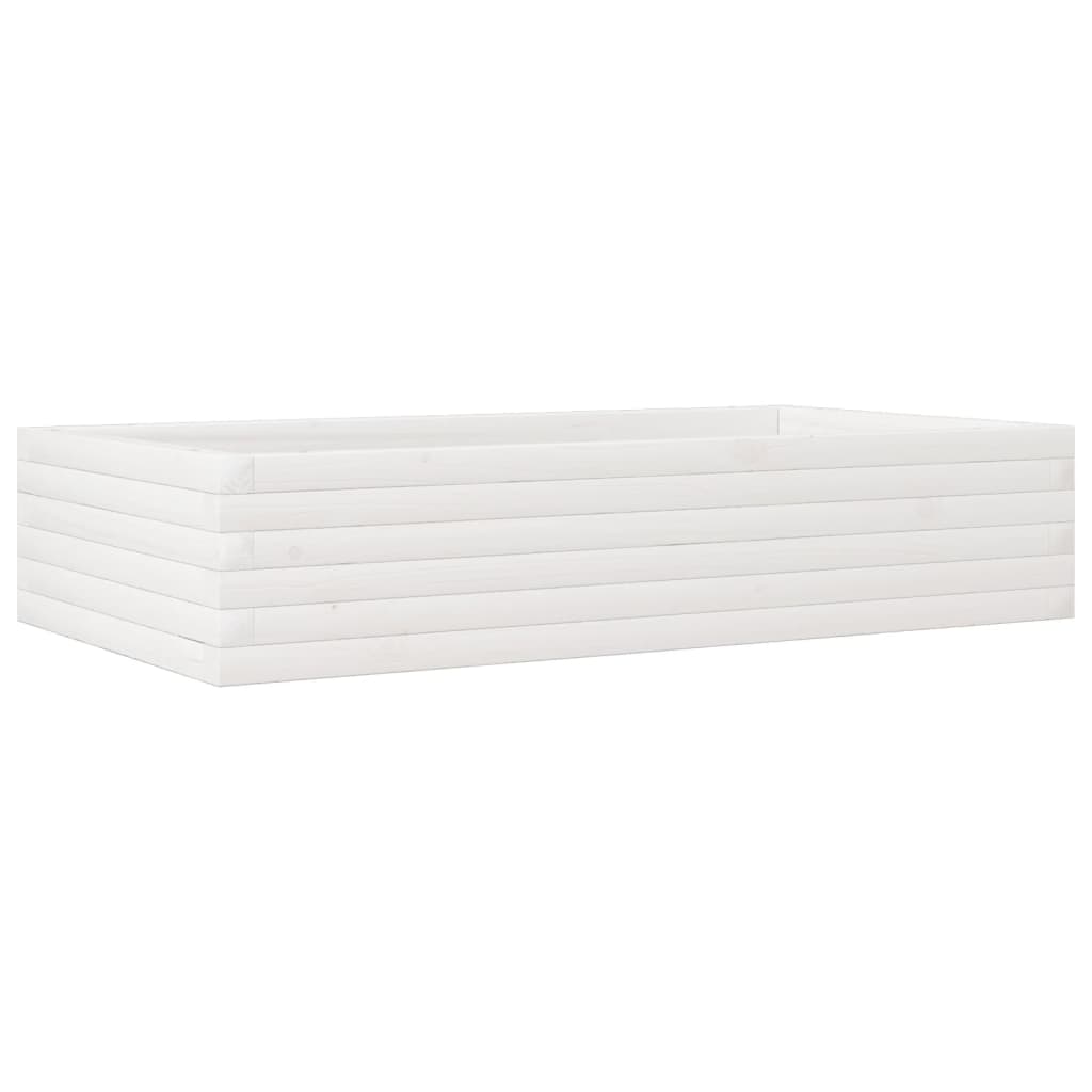 Plantekasse hvit 110x60x23 cm heltre furu