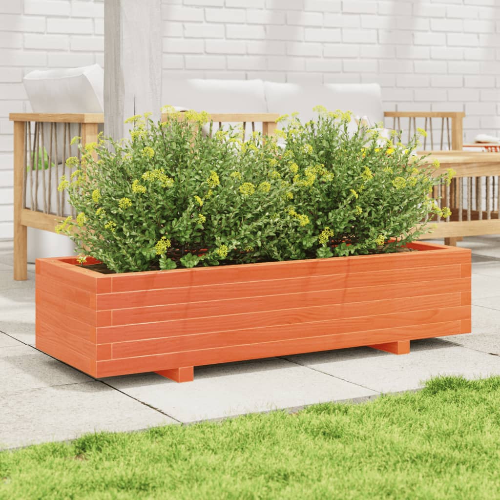 Plantekasse voksbrun 110x40x26,5 cm heltre furu
