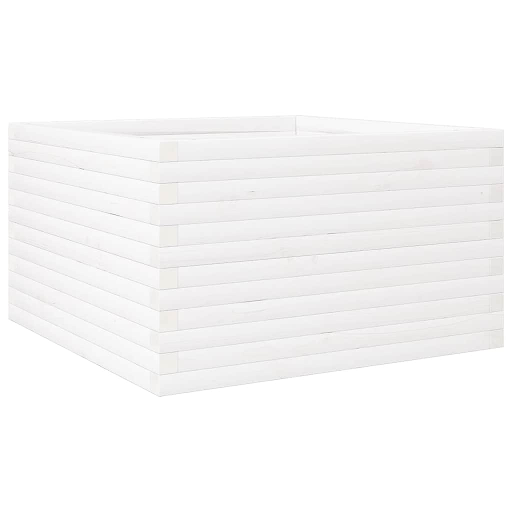 Plantekasse hvit 80x80x46 cm heltre furu