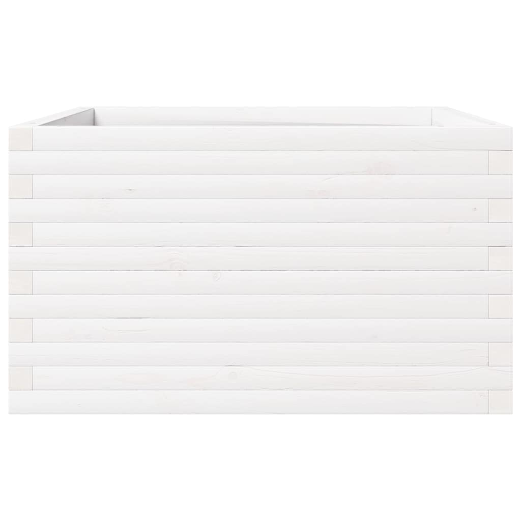 Plantekasse hvit 80x80x46 cm heltre furu