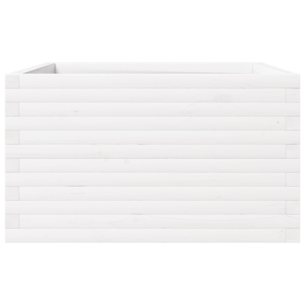 Plantekasse hvit 80x80x46 cm heltre furu