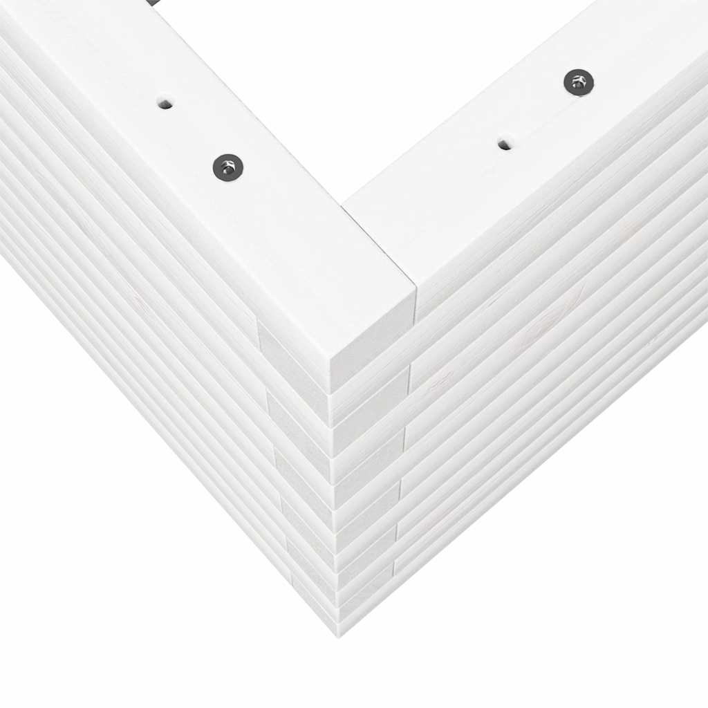 Plantekasse hvit 80x80x46 cm heltre furu