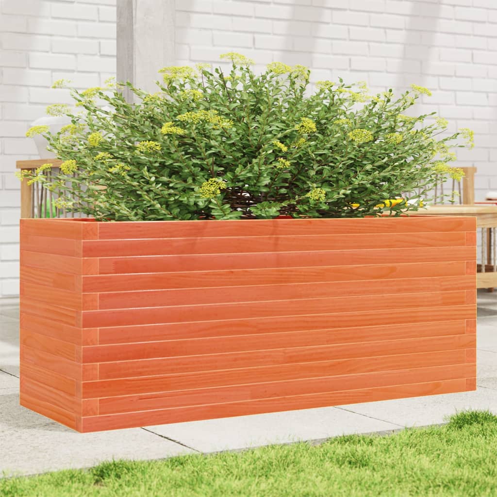 Plantekasse voksbrun 110x40x46 cm heltre furu