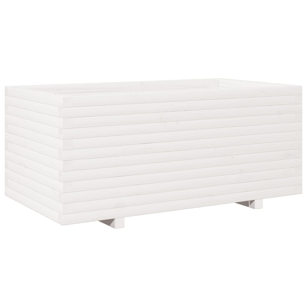 Plantekasse hvit 110x60x49,5 cm heltre furu