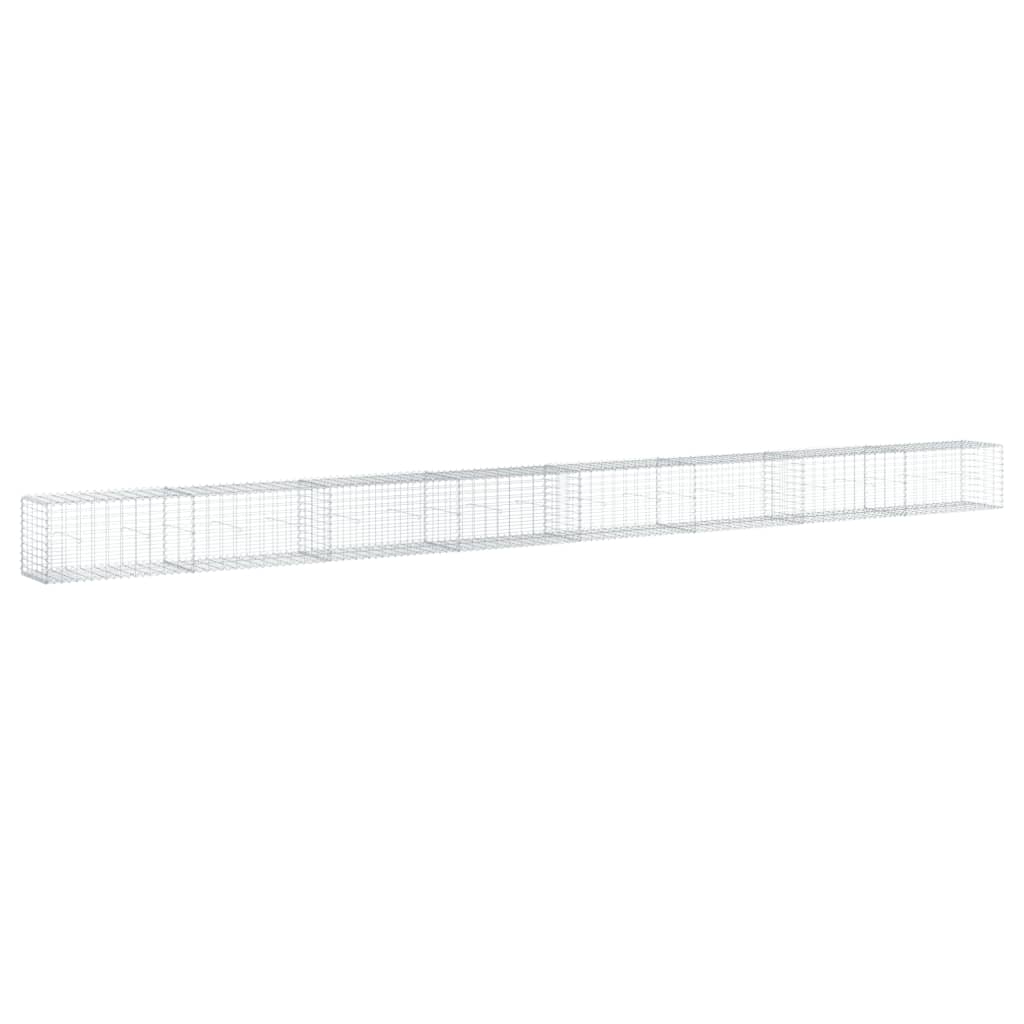Gabionkurv med deksel 800x50x50 cm galvanisert jern