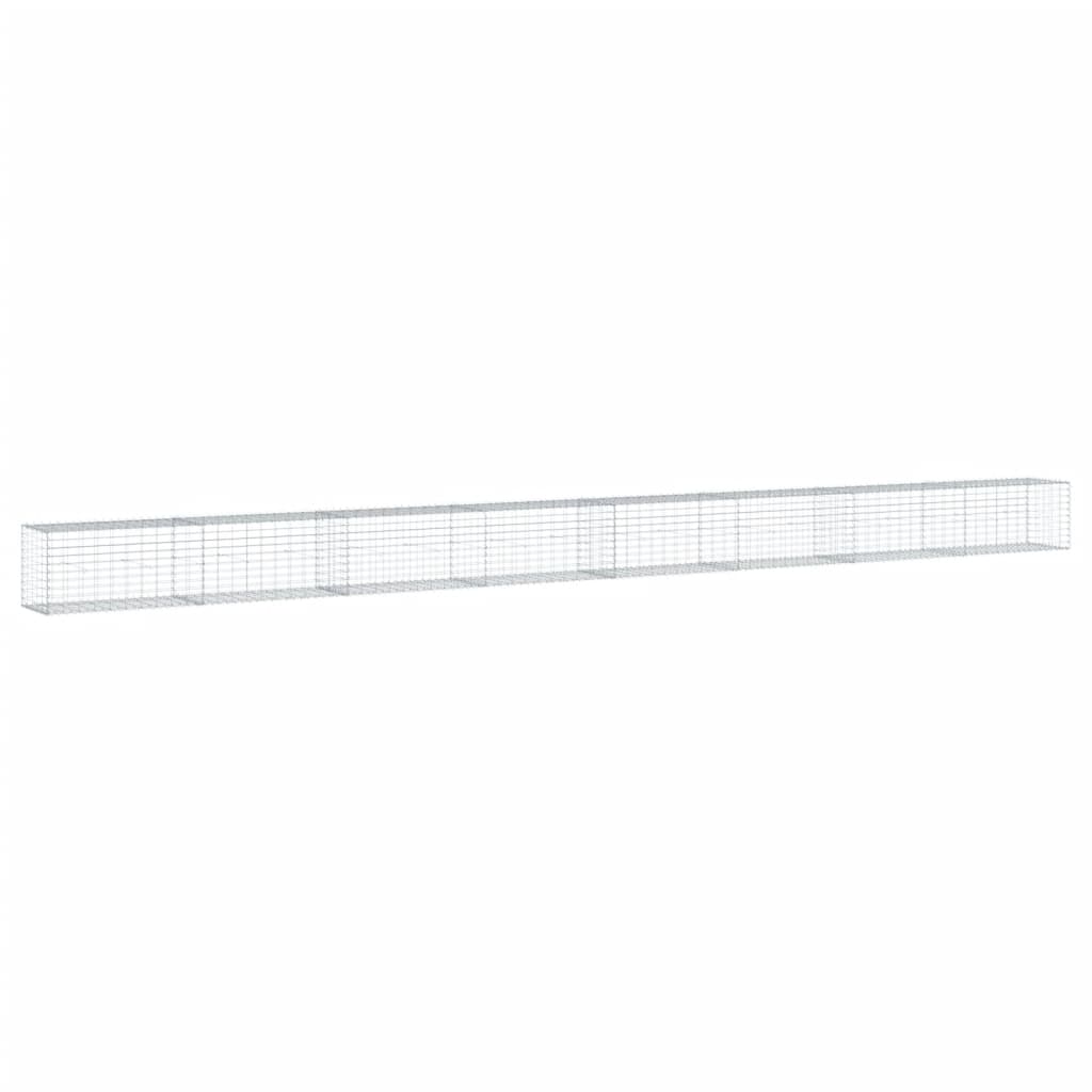 Gabionkurv med deksel 800x50x50 cm galvanisert jern