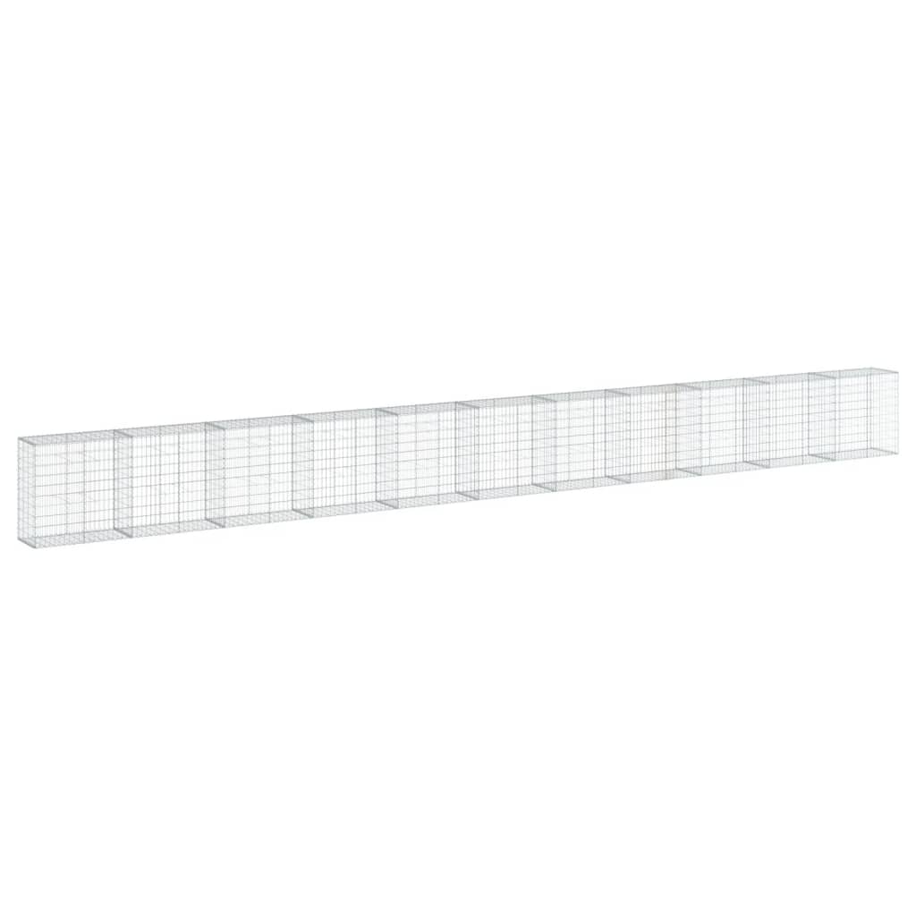 Gabionkurv med deksel 1100x50x100 cm galvanisert jern