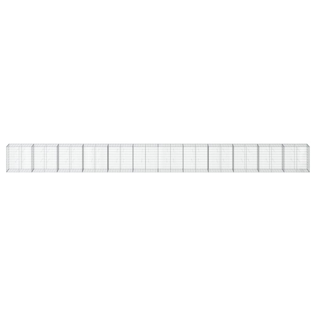 Gabionkurv med deksel 1200x50x100 cm galvanisert jern