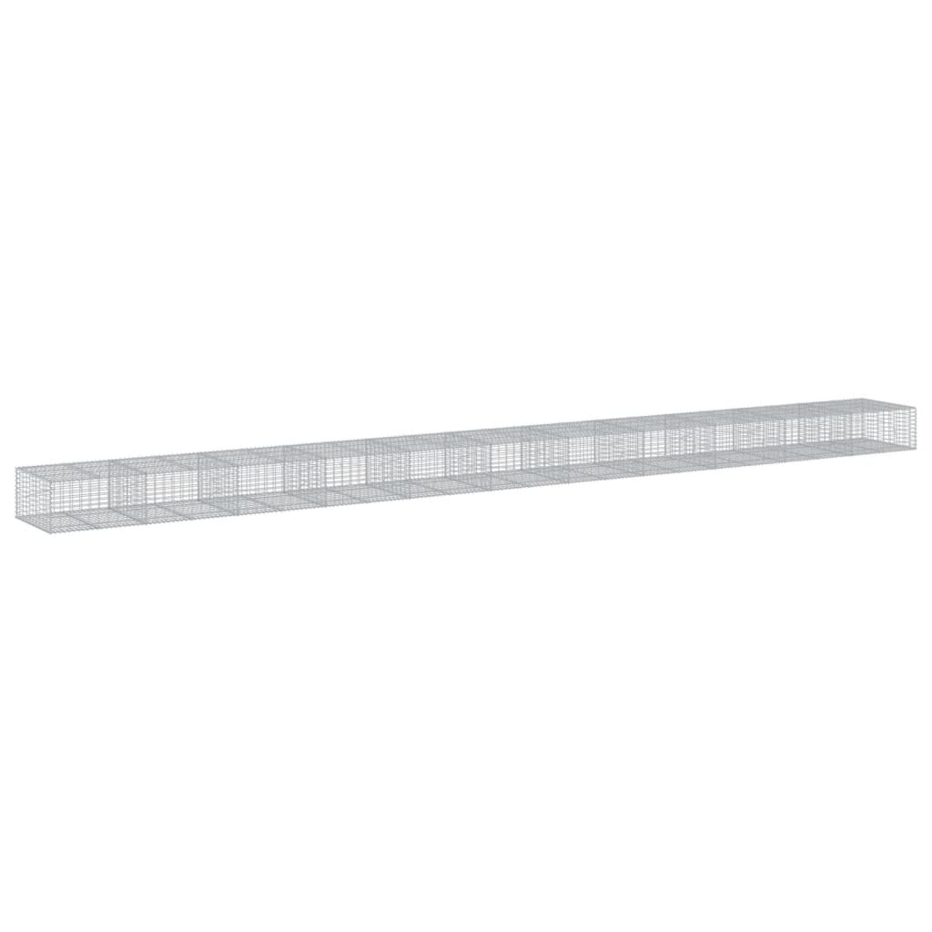 Gabionkurv med deksel 1100x100x50 cm galvanisert jern
