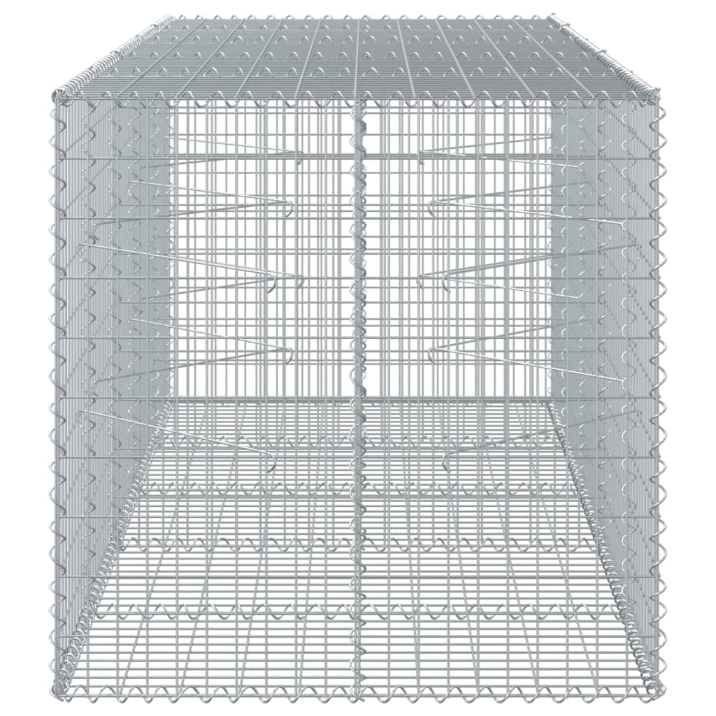Gabionkurv med deksel 250x100x100 cm galvanisert jern