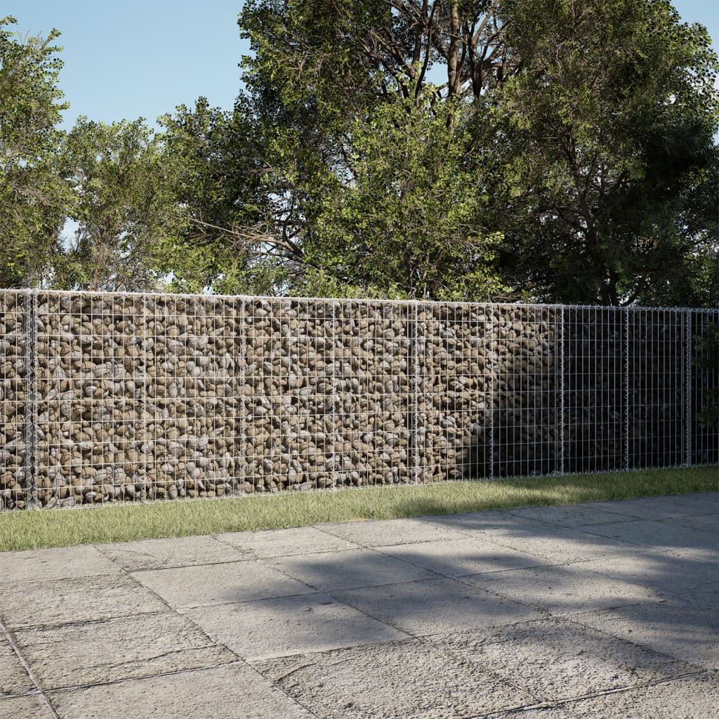 Gabionkurv med deksel 500x100x100 cm galvanisert jern