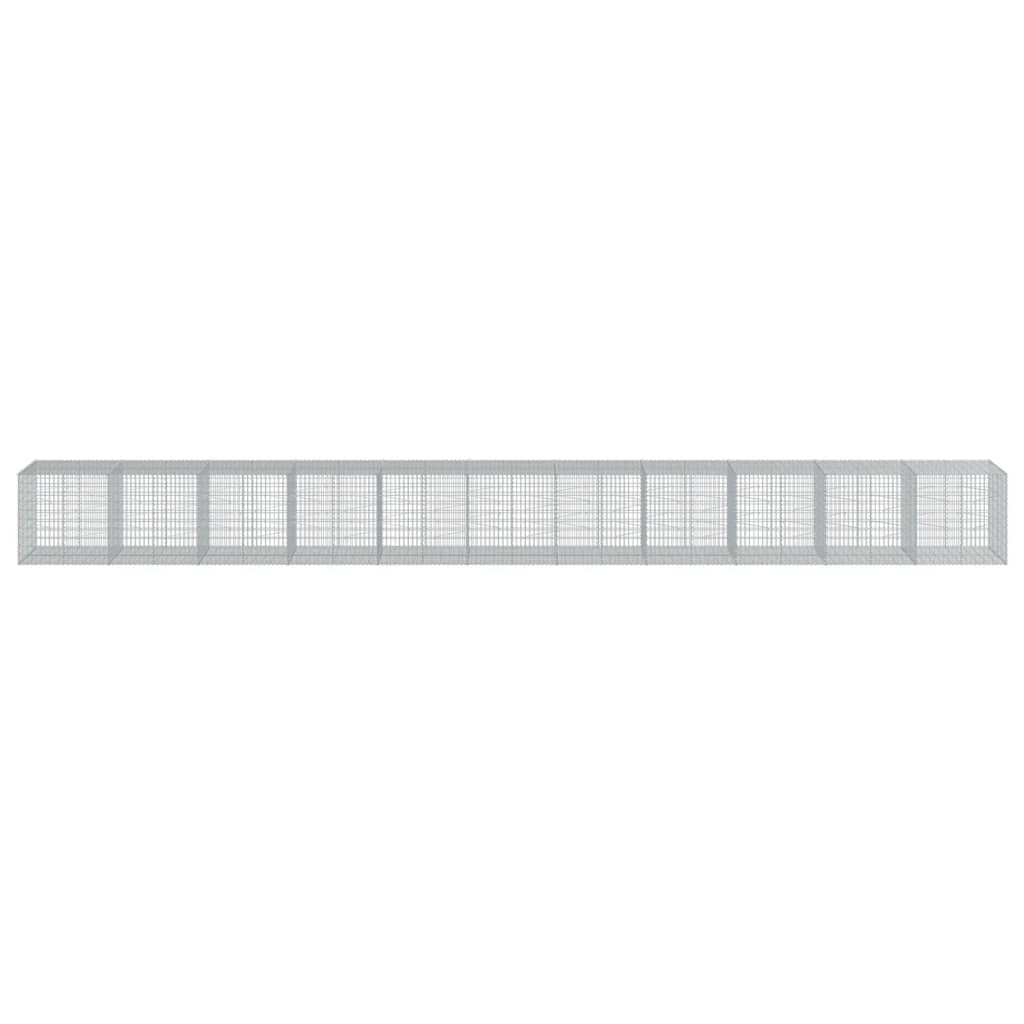 Gabionkurv med deksel 1100x100x100 cm galvanisert jern