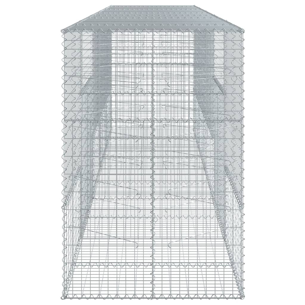 Gabionkurv med deksel 500x100x150 cm galvanisert jern