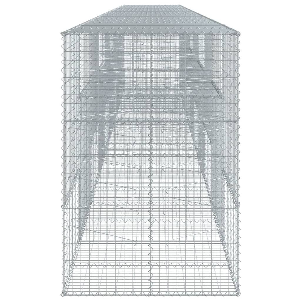 Gabionkurv med deksel 1000x100x150 cm galvanisert jern