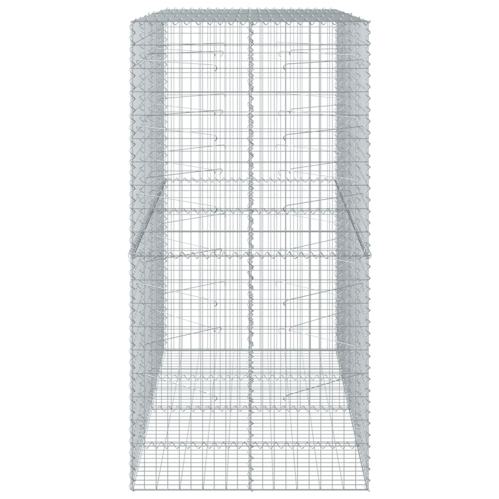 Gabionkurv med deksel 200x100x200 cm galvanisert jern