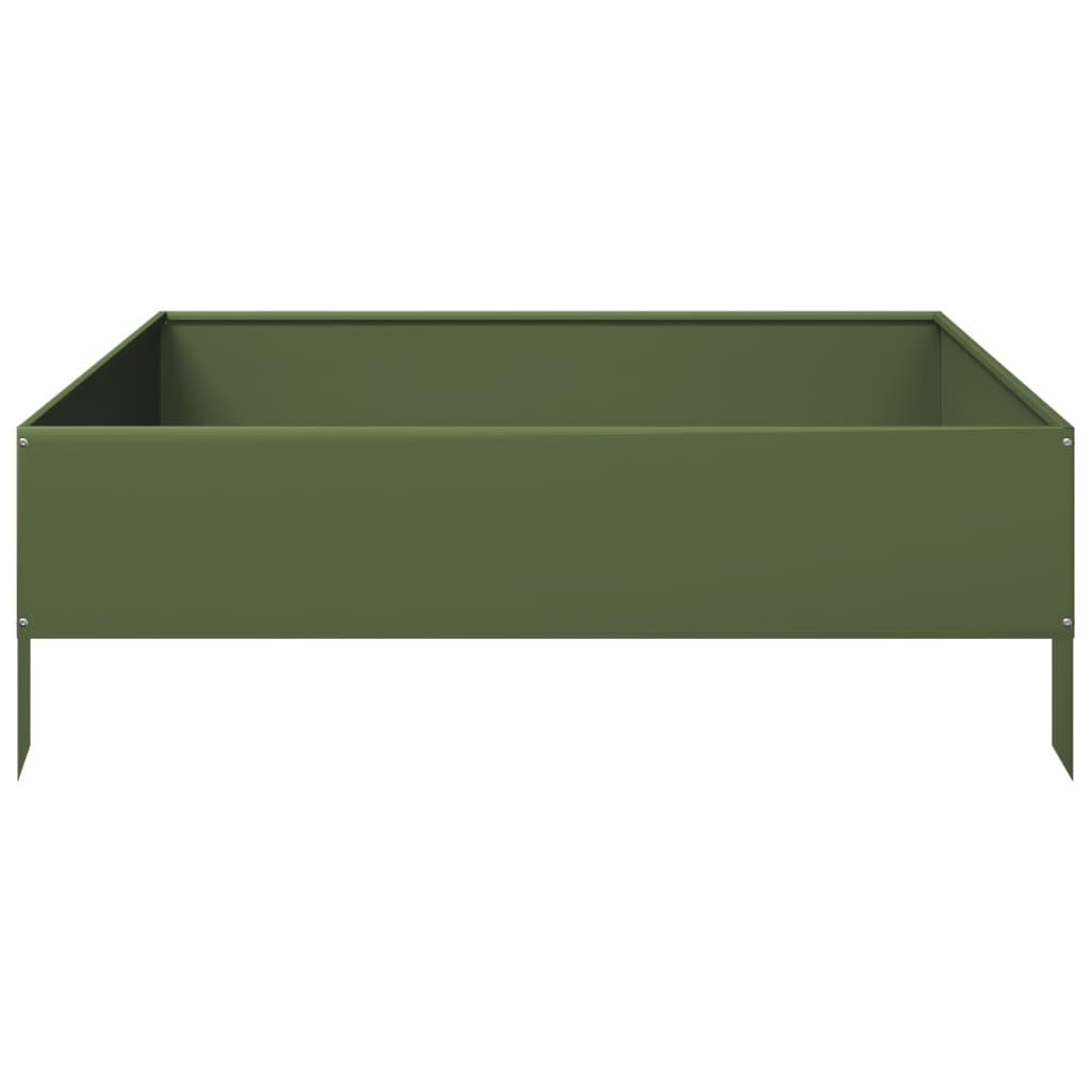 Høybed olivengrønn 100x100x33,5 cm stål
