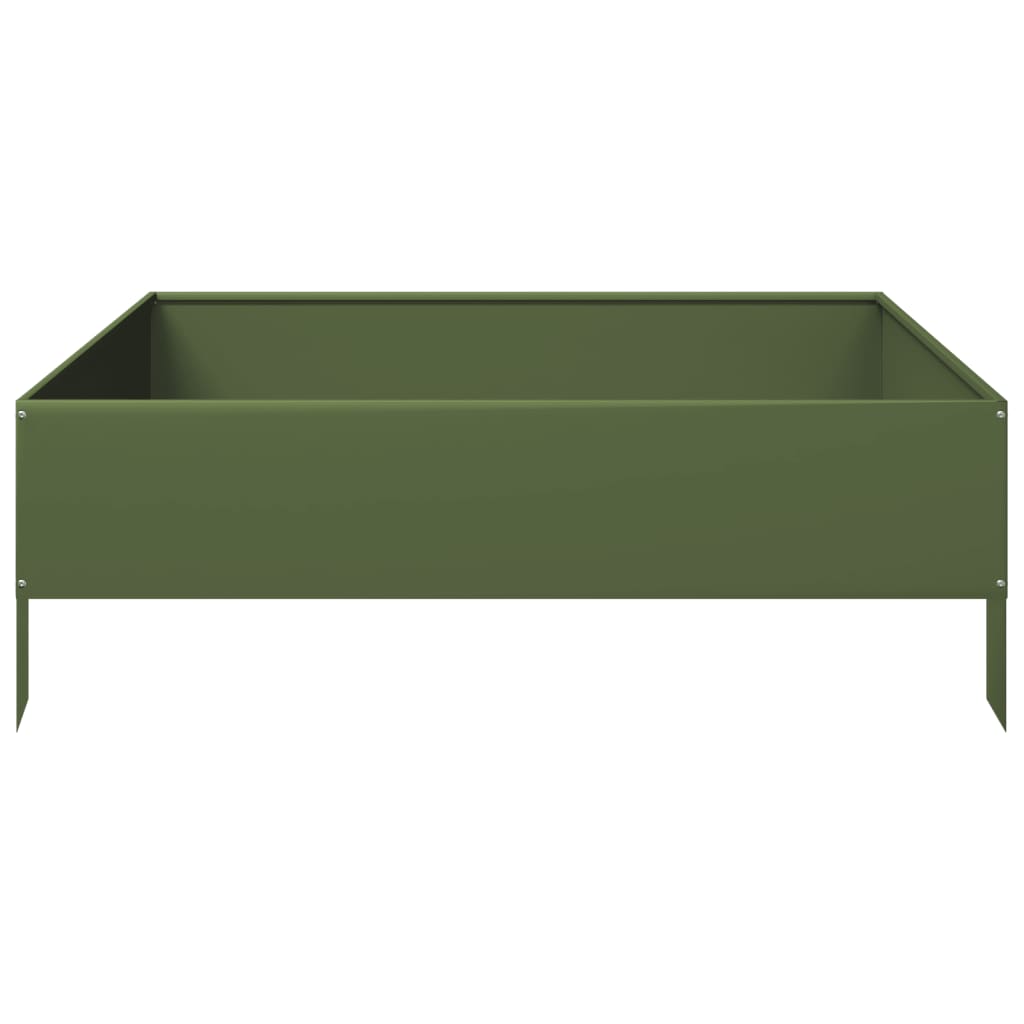 Høybed olivengrønn 100x100x33,5 cm stål
