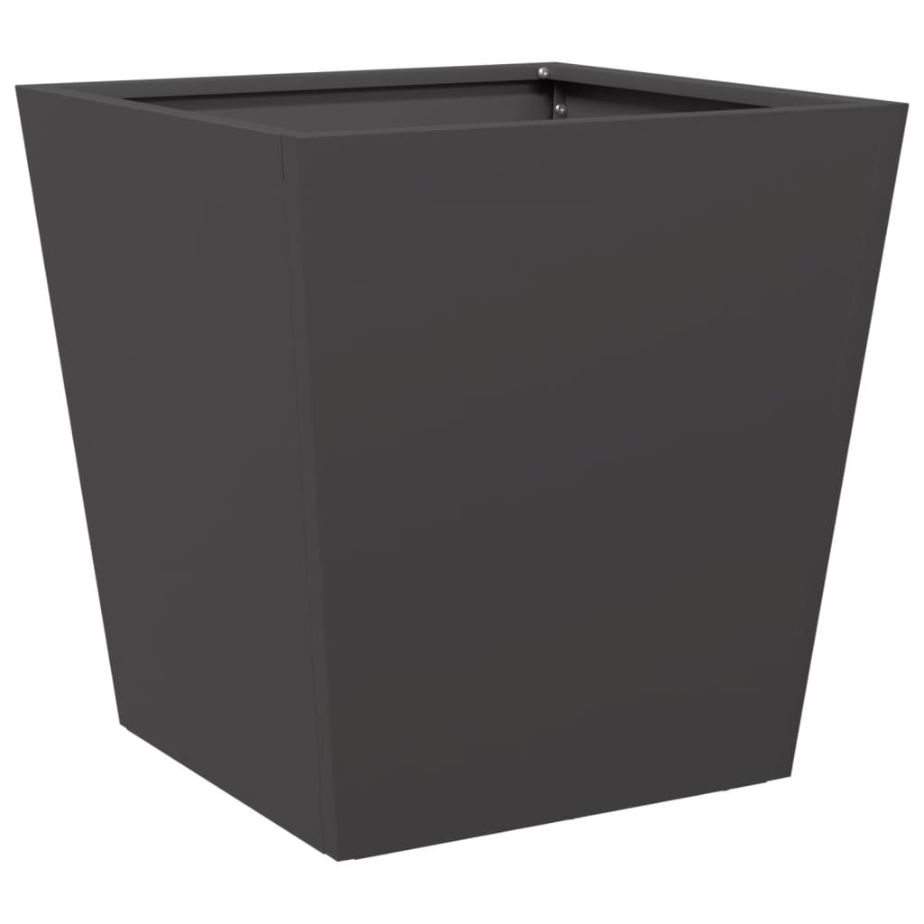 Plantekasser 2 stk svart 40x40x40 cm stål