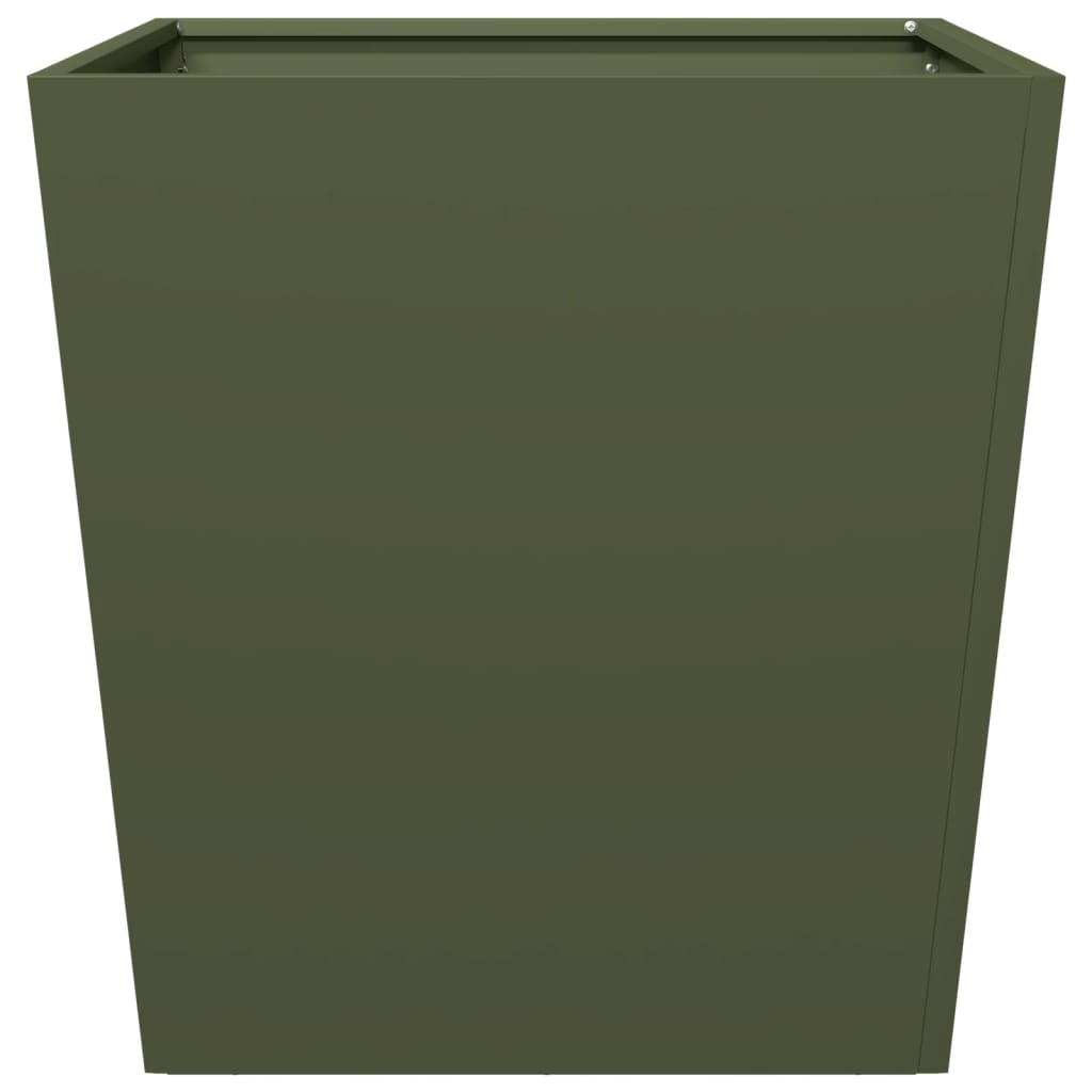 Plantekasse olivengrønn 50x50x50 cm stål
