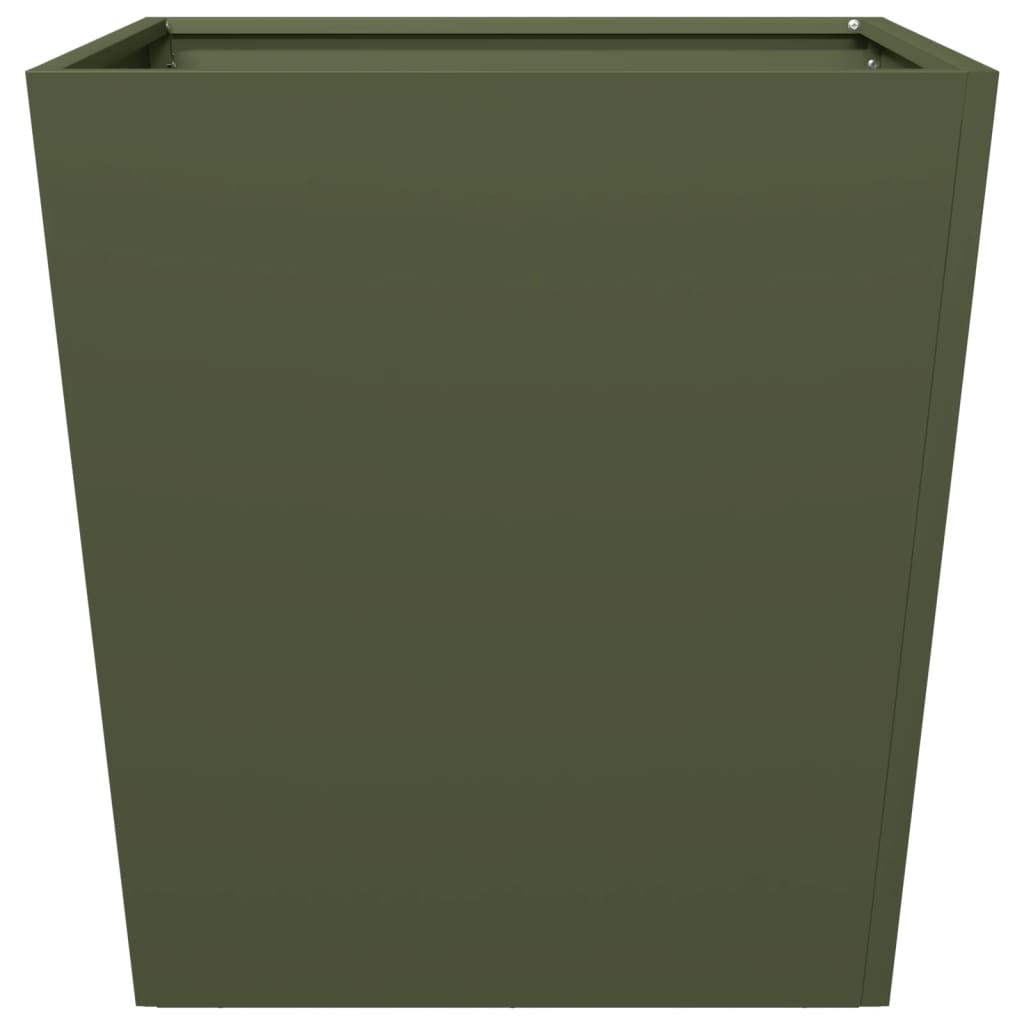 Plantekasse olivengrønn 50x50x50 cm stål