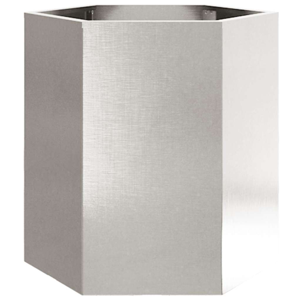 Plantekasser 2 stk sekskantet 46x40x45 cm rustfritt stål