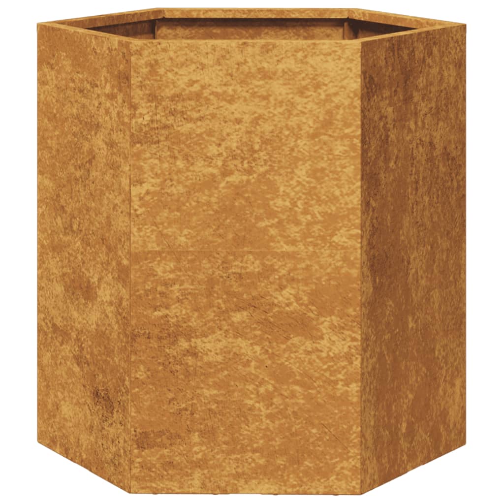 Plantekasse sekskantet 46x40x45 cm Forvitringsstål