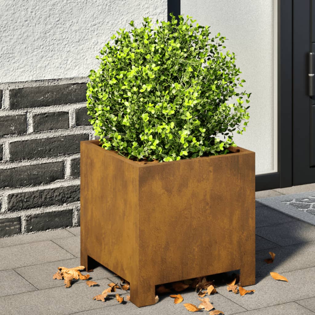 Hageplantekar 30x30x30 cm oksidert stål