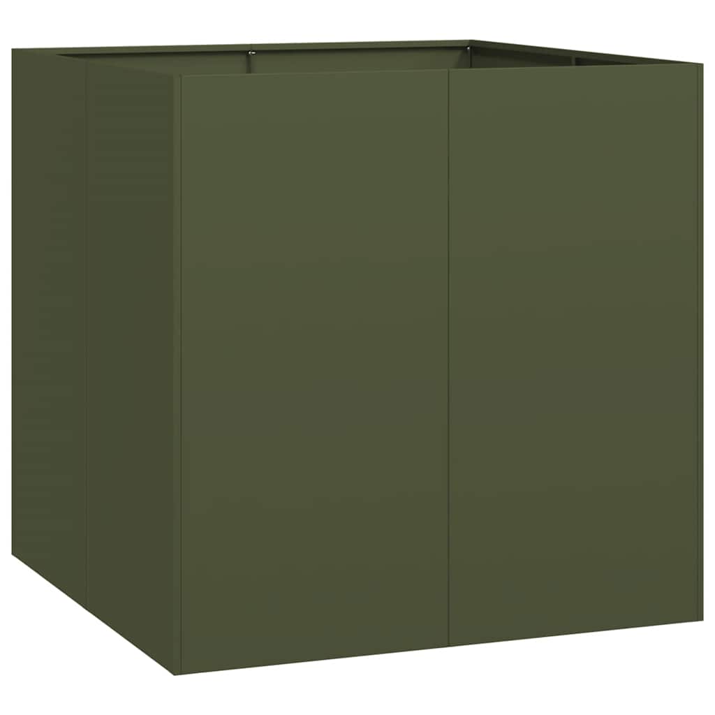 Plantekasse olivengrønn 80x80x80 cm stål