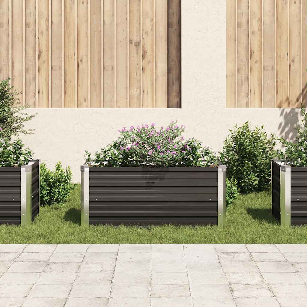Høybed antrasitt 100x40x45 cm galvanisert stål