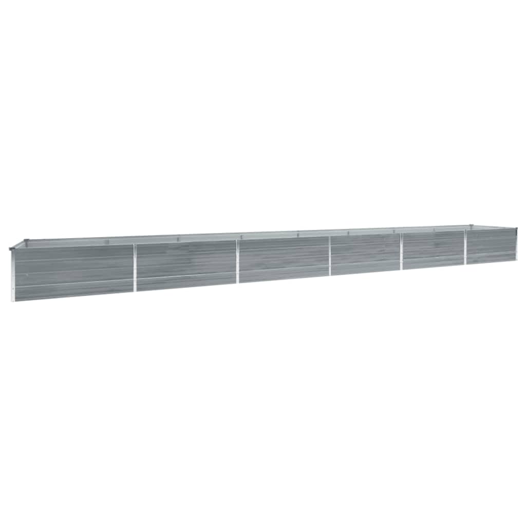 Høybed galvanisert stål 600x80x45 cm grå