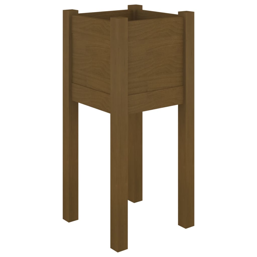 Plantekasse honningbrun 31x31x70 cm heltre furu