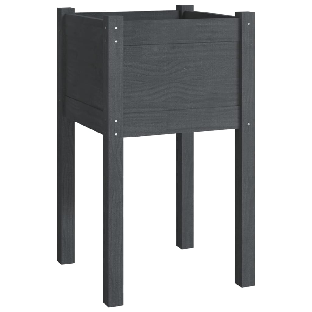 Plantekasse 40x40x70 cm heltre furu grå