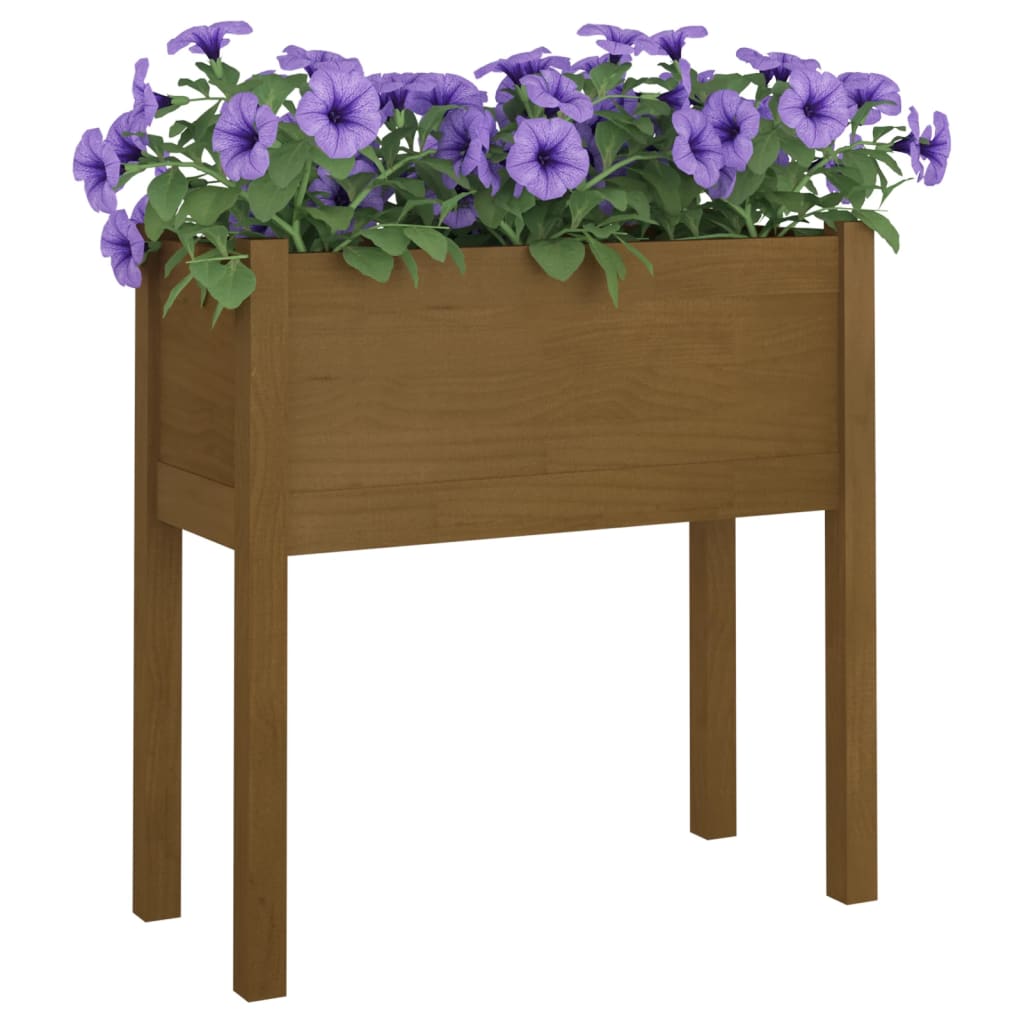 Plantekasse honningbrun 70x31x70 cm heltre furu