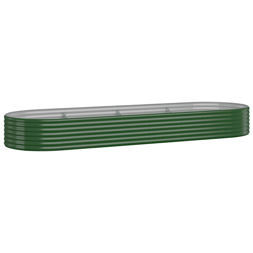 Høybed pulverlakkert stål 322x100x36 cm grønn