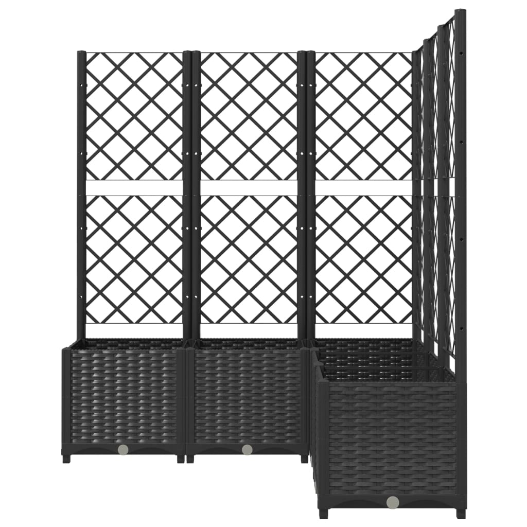 Plantekasse med espalier svart 120x120x136 cm PP