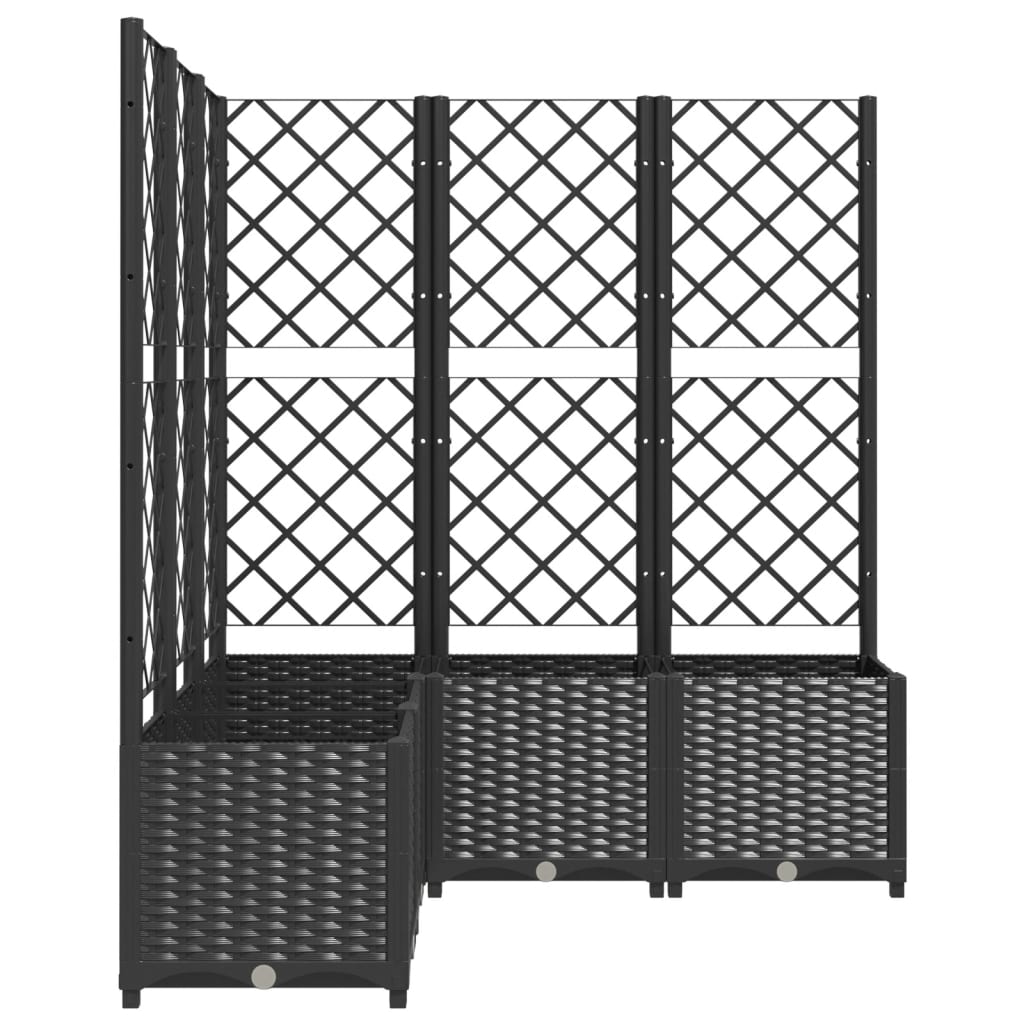 Plantekasse med espalier svart 120x120x136 cm PP