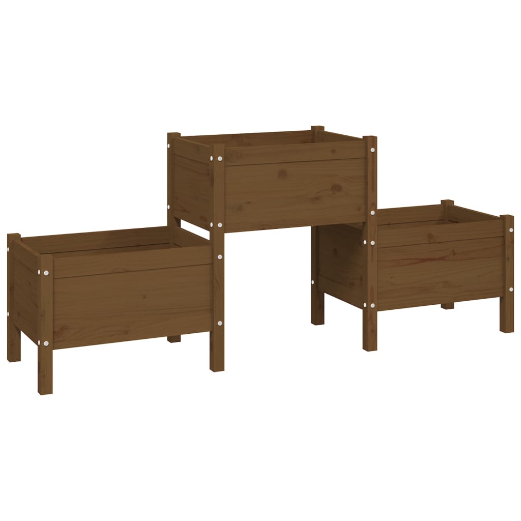 Plantekasse honningbrun 178,5x44x75 cm heltre furu