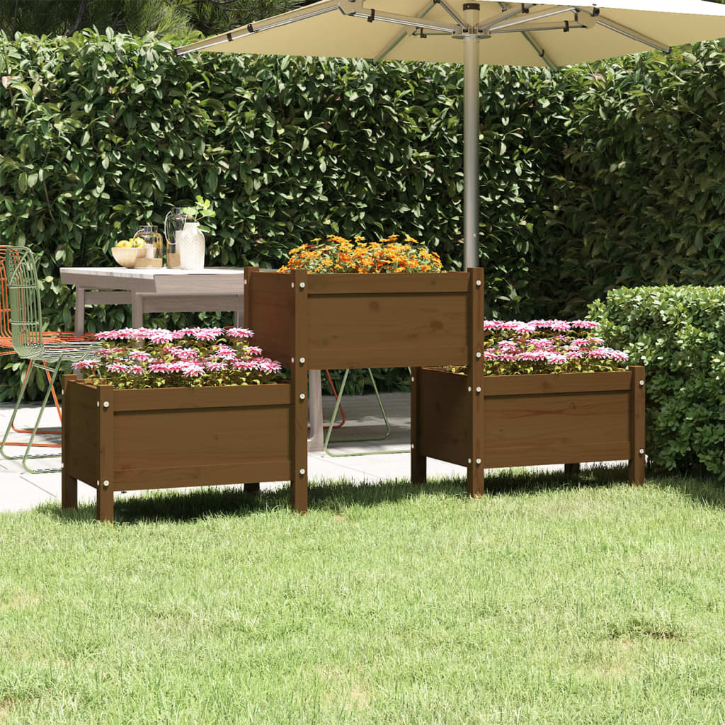 Plantekasse honningbrun 178,5x44x75 cm heltre furu