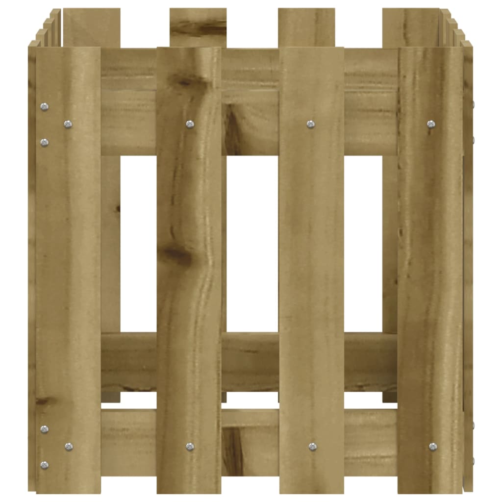 Plantekasse med gjerdedesign 40x40x40 cm impregnert furu