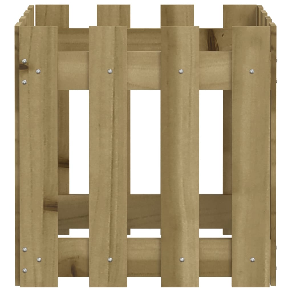 Plantekasse med gjerdedesign 40x40x40 cm impregnert furu