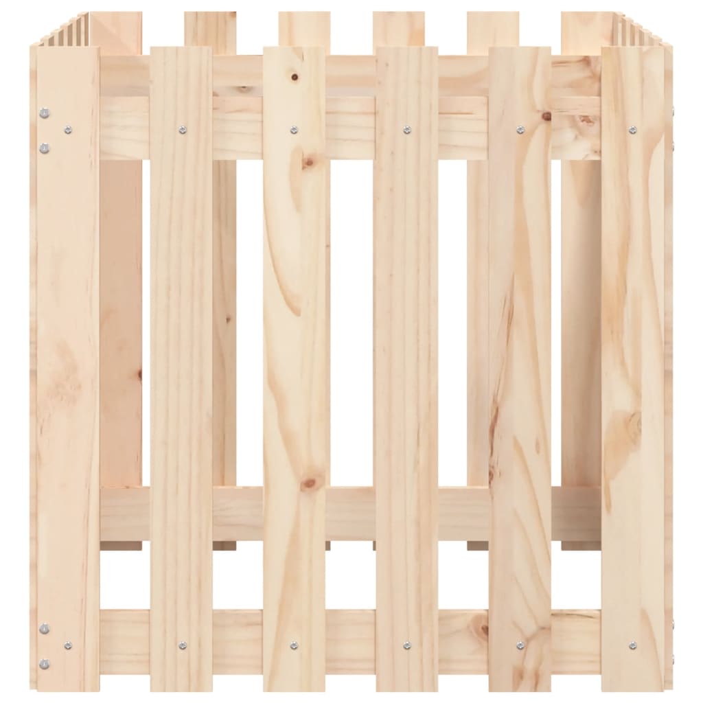 Plantekasse med gjerdedesign 60x60x60 cm heltre furu
