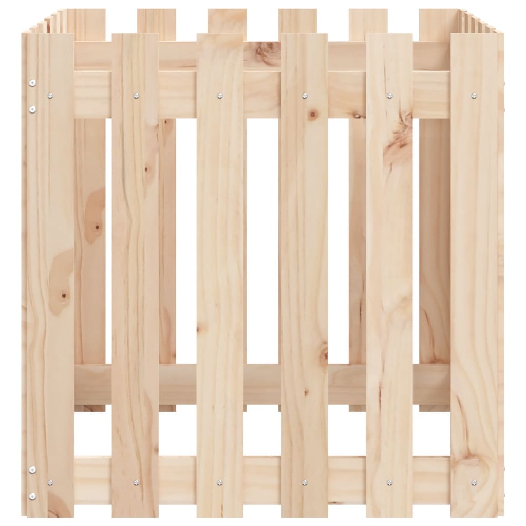 Plantekasse med gjerdedesign 60x60x60 cm heltre furu