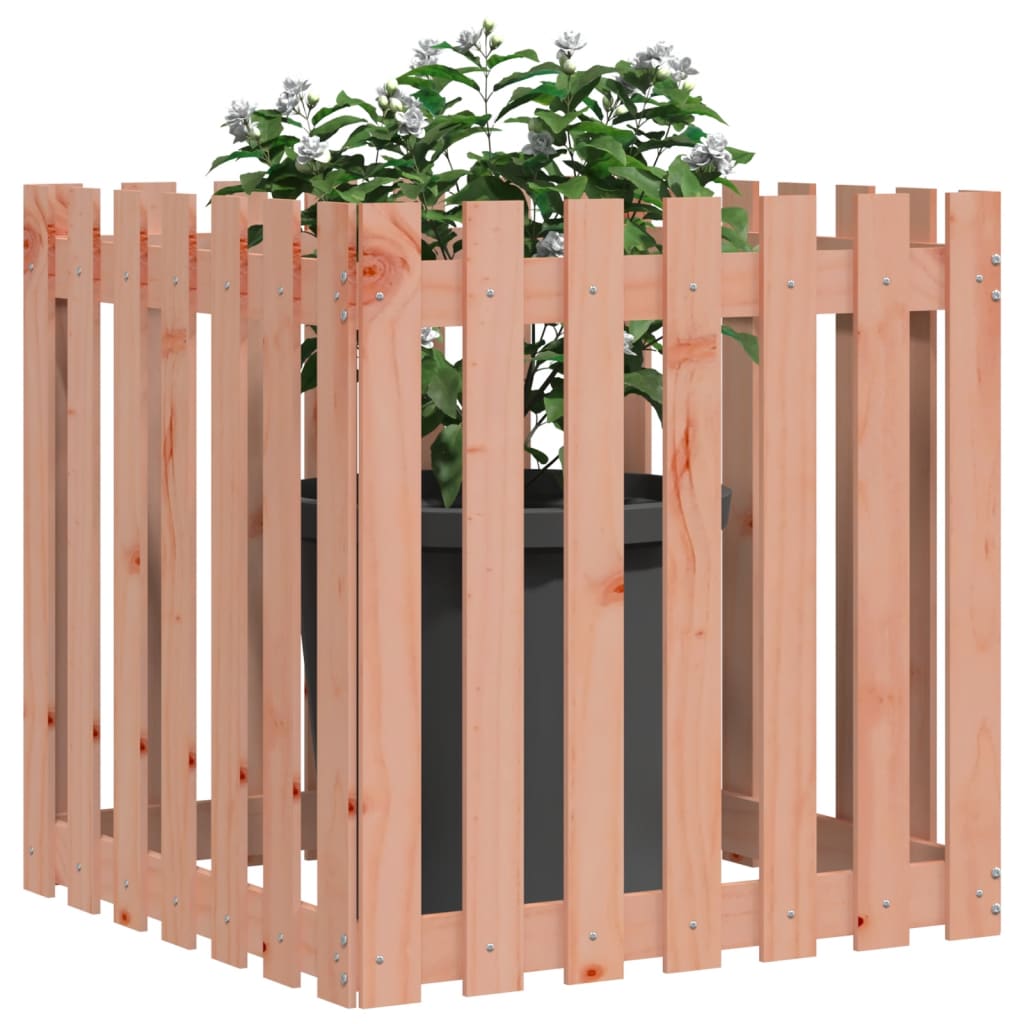 Plantekasse med gjerdedesign 70x70x70 cm heltre douglasgran