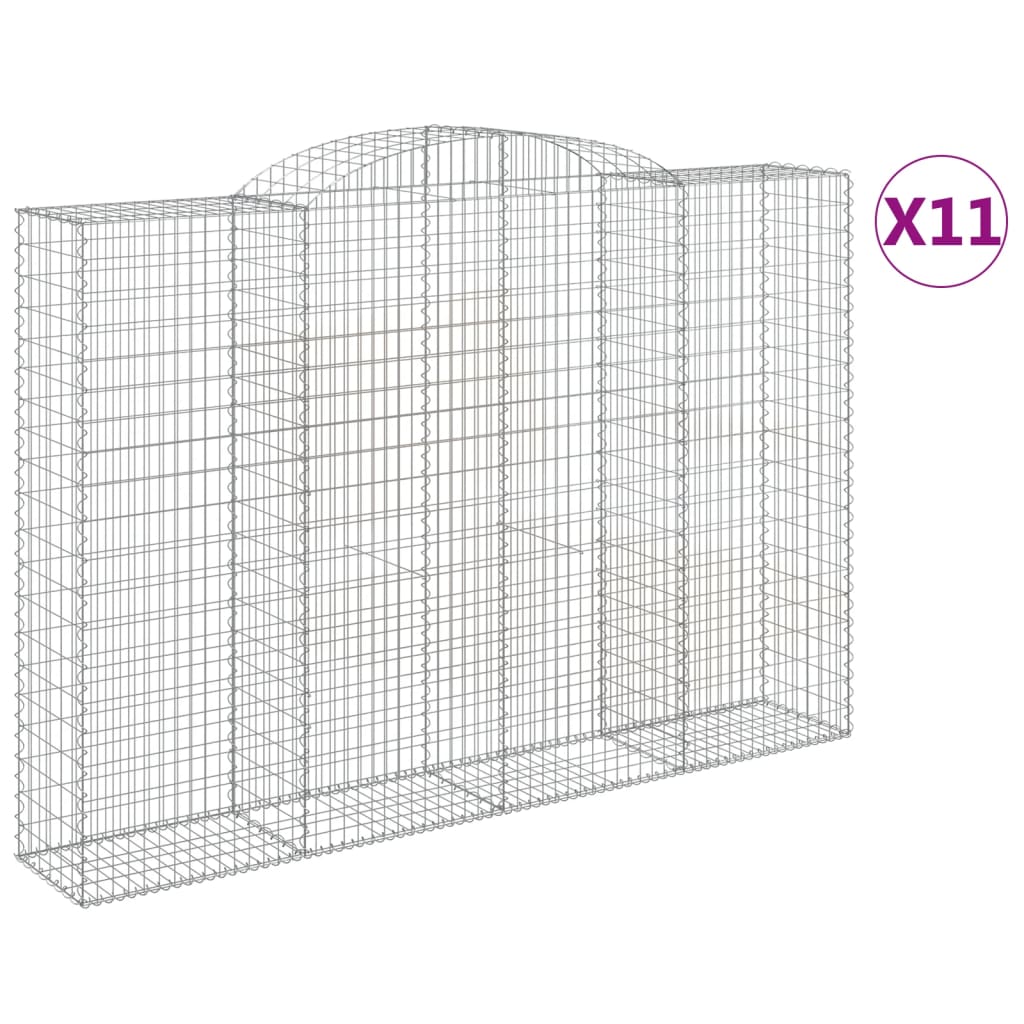 Gabionkurver buede 11 stk 300x50x200/220 cm galvanisert jern