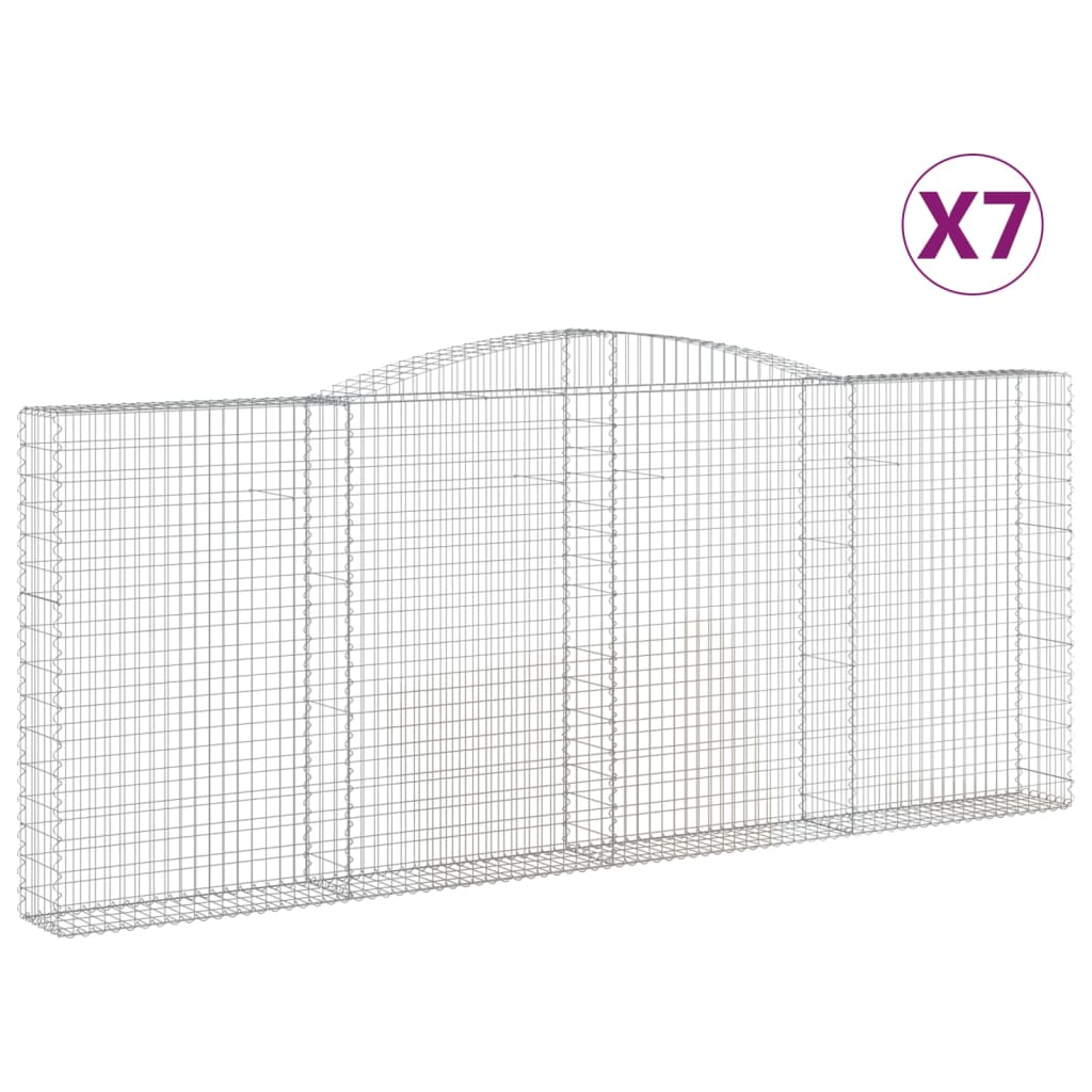 Gabionkurver buede 7 stk 400x30x160/180 cm galvanisert jern
