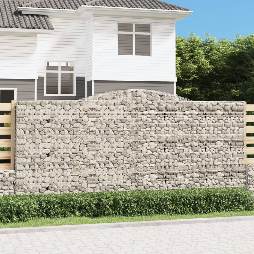 Gabionkurver buede 4 stk 400x30x180/200 cm galvanisert jern