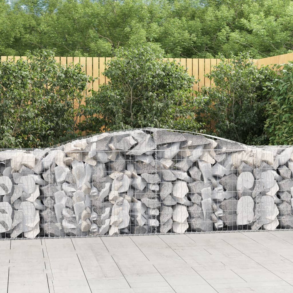 Gabionkurver buede 10 stk 400x50x80/100 cm galvanisert jern