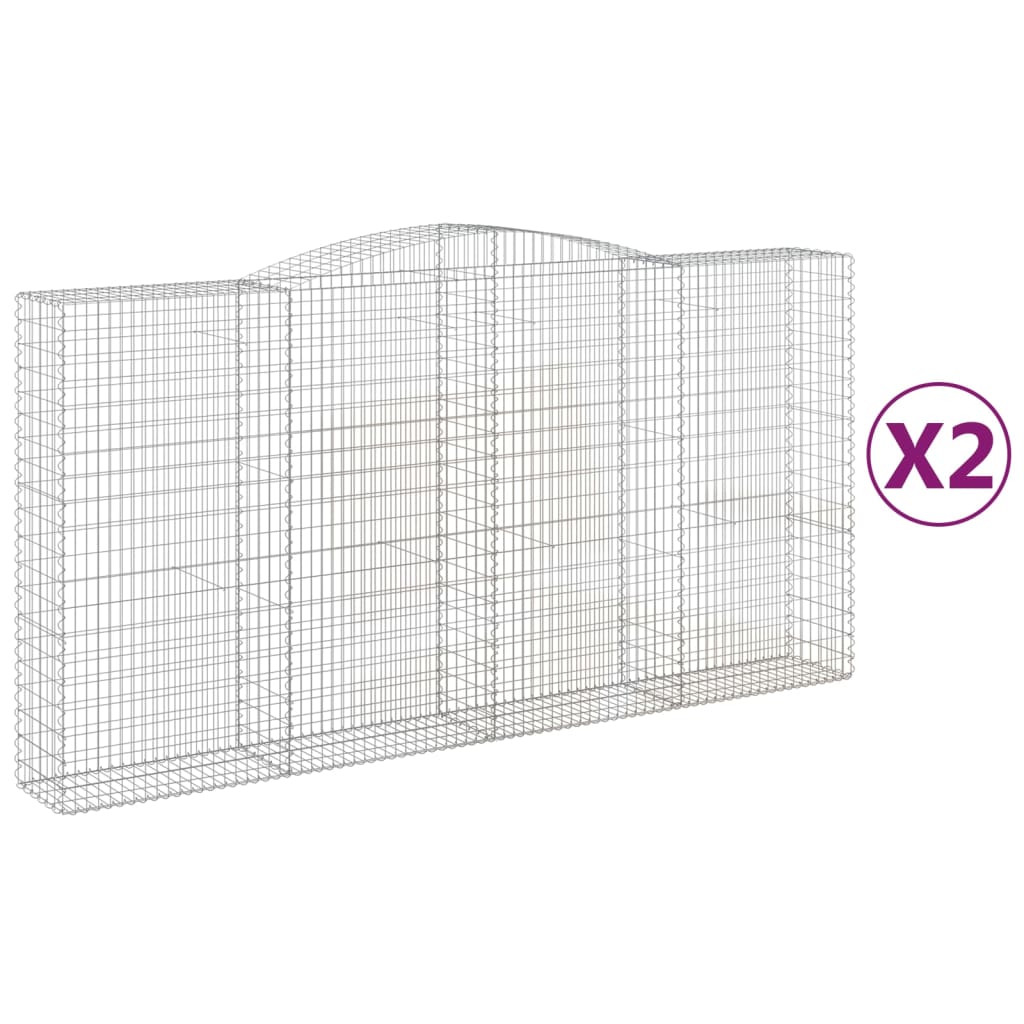 Gabionkurver buede 2 stk 400x50x200/220 cm galvanisert jern