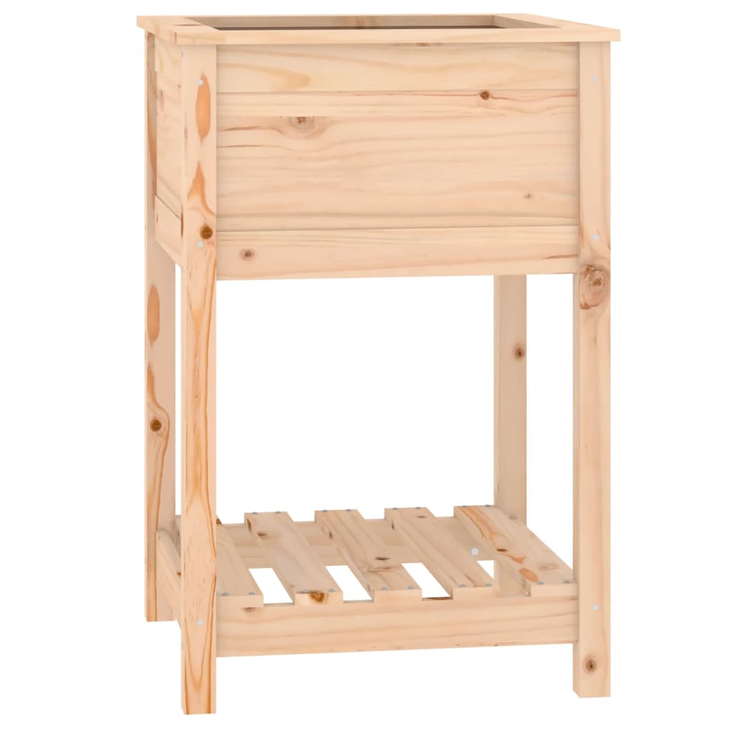 Plantekasse med hylle 54x54x81 cm heltre furu